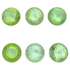 Light Green Natural Peridot Pairs 8.80 Ct Round Cut Loose Gemstones for Jewelry