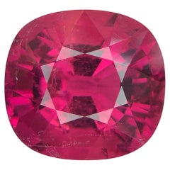 Certified Pinkish Red Natural Rubellite Tourmaline 12.21 Ct Cushion Cut Gemstone