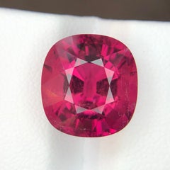 Certified Pinkish Red Natural Rubellite Tourmaline 12.21 Ct Cushion Cut Gemstone