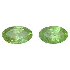 Light Green Natural Peridot 3.59 Carat Oval Cut Loose Gemstones Pair
