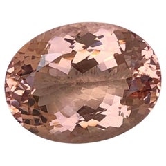 Natural Peach Morganite 17.75 Carat Oval Cut Loose Gemstone for Ring or Jewelry