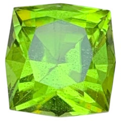 Vivid Green Natural Peridot 5.06 Ct Modified Cushion Cut Loose Gemstone for Ring