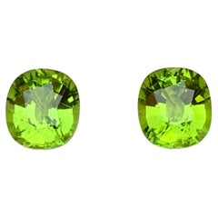Yellowish Green Natural Peridot Pair 5.42Ct Oval Cut Loose Gemstone for Earrings