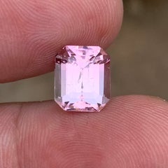 3.70 Carat Baby Pink Natural Tourmaline Emerald Cut Loose Gemstone for Ring
