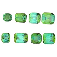 Bluish Vibrant Green Natural Tourmaline 27 Ct Cushion Cut Loose Gemstones Parcel