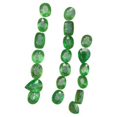 62.35 Ct Vibrant Green Natural Tsavorite Garnet Mixed Cut Loose Gemstones Parcel