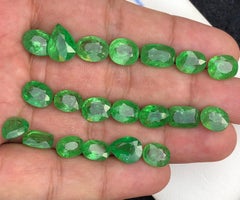 62.35 Ct Vibrant Green Natural Tsavorite Garnet Mixed Cut Loose Gemstones Parcel