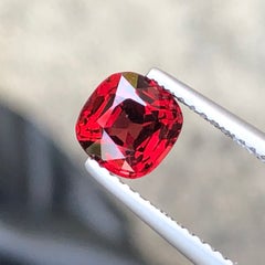 Deep Red Natural Spinel 1.30 Carat Cushion Cut Loose Gemstone for Ring — Burma