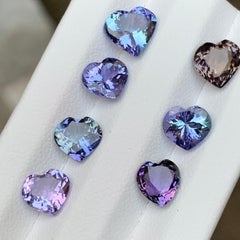 9.29 Ct Natural Violet Tanzanite Heart Cut Loose Gemstones Parcel for Jewelry