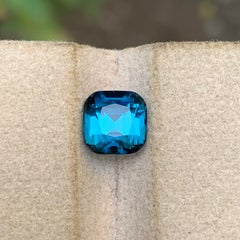 Ink Blue Natural Tourmaline 2.09 Carat Cushion Cut Loose Gemstone for Ring
