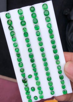 40.45 Carat Vivid Green Natural Tsavorite Garnet Oval Cut Loose Gemstones Parcel