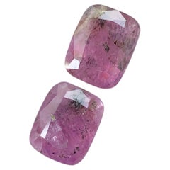 Natural Pink Sapphire Pair 5.92 Carat Cushion Cut Loose Gemstones for Earrings