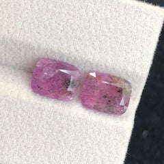 Natural Pink Sapphire Pair 5.92 Carat Cushion Cut Loose Gemstones for Earrings