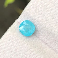 Gemma sfusa di tormalina Paraíba naturale blu-verdastra, taglio a cuscino, da 1,05 carati