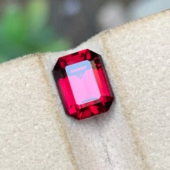 Granato rodolite naturale rosa-rossastro, 3,14 ct, taglio smeraldo, pietra preziosa sfusa per anello