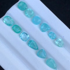 15.26 Ct Blue Green Natural Paraiba Tourmaline Oval Cut Loose Gemstones Parcel
