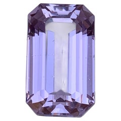 Pietra preziosa sfusa da 12,34 carati, kunzite naturale rosa lilla, taglio smeraldo, per anello