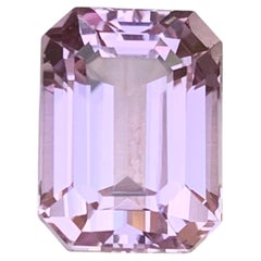 8.55 Carat Lilac Pink Natural Kunzite Emerald Cut Loose Gemstone for Ring