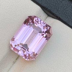 8.55 Carat Lilac Pink Natural Kunzite Emerald Cut Loose Gemstone for Ring
