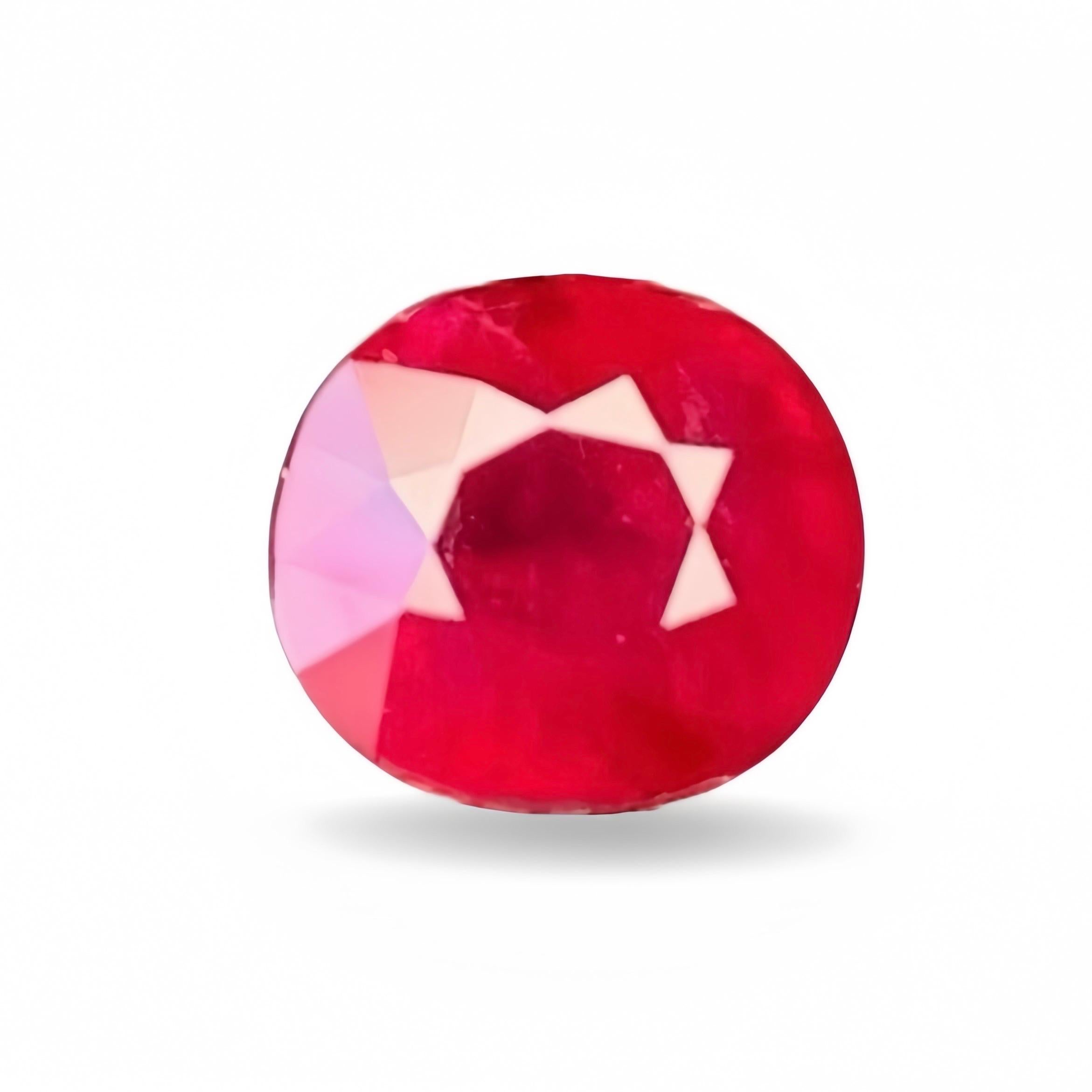 1.43 Ct GRS Certificate Natural Burma Ruby No heat Red Color Oval Shape Unheat