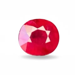 1.43 Ct GRS Certificate Natural Burma Ruby No heat Red Color Oval Shape Unheat