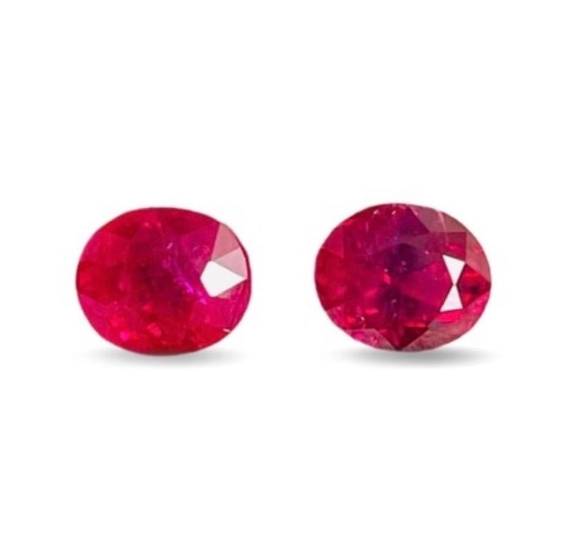 1.77 carats Burma Ruby Unheated pigeon blood red Double “pairs “AIGS certificate For Sale