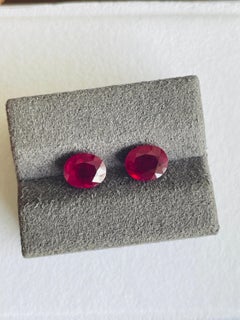 2.35 Ct Pair Natural Burma Ruby No heat Red Color Eye Clean Gemstone