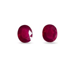 2.35 Ct Pair Natural Burma Ruby No heat Red Color Eye Clean Gemstone