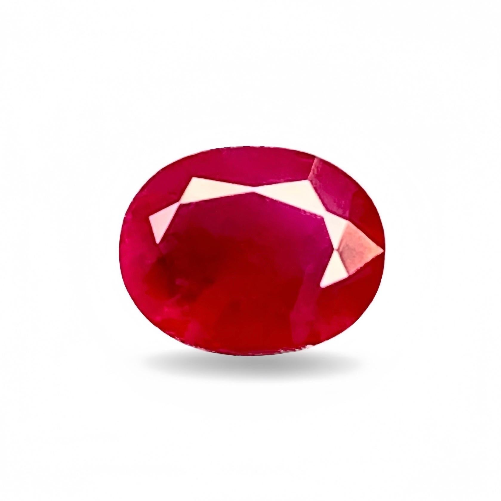 4.18 Ct GRS Certificate Natural Burma Ruby No heat Red Color Gemstone