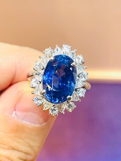 GIA Certificate 9.67 Ct Natural Burma no heat sapphire unheated eye clean