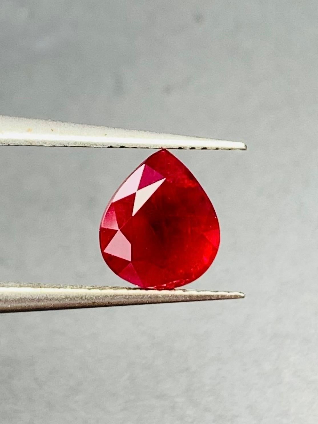 2.07Ct GIA Certificate Natural Ruby Burma pigeon blood color heated Gemstone For Sale 1