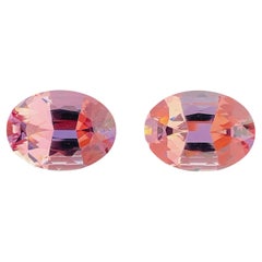 18.67 Carats Natural Pair Intense pink Morganite of Brazil Perfect cutting