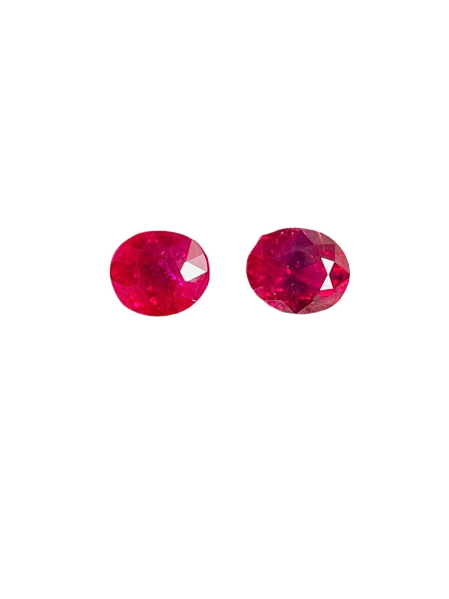 Rubis de Birmanie rouge sang de pigeon non chauffé double paire certifié AIGS de 1,77 carat en vente 4