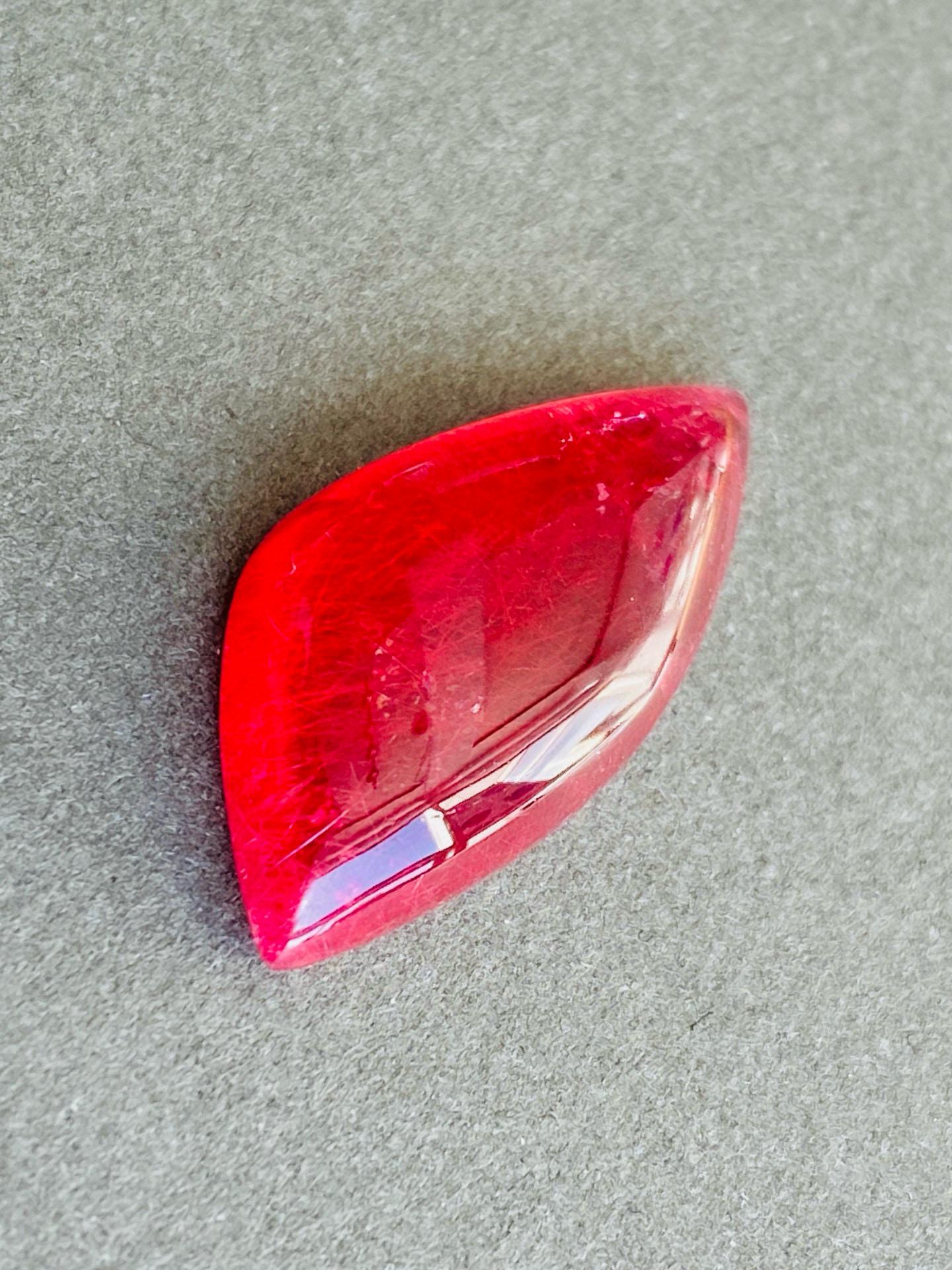 Natural Rhodonite Cabochon Brazilian Gemstone Red color 22.28Ct In New Condition For Sale In bangkok, TH