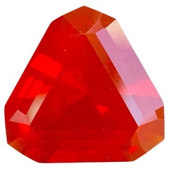 Natural True Red Mexican Opal precision cut Triangle shape Gemstone 5.14 Ct