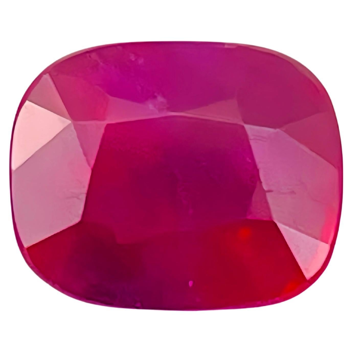 1.36 Ct GIA Certified Natural Unheated Burma Ruby  Pigeon Blood  Color