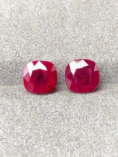 4.09 Ct Pair GIA certificate Natural Burma Ruby Pigeon Blood Color Gemstone