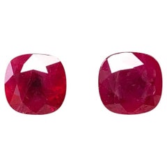 4.09 Ct Pair GIA certificate Natural Burma Ruby Pigeon Blood Color Gemstone