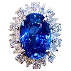 GIA Certificate 9.67 Ct Natural Burma no heat sapphire unheated eye clean