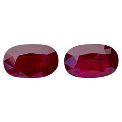 Pair 2:35 Ct AIGS Certificate No heat Natural Burma Ruby Unheated Pigeon blood