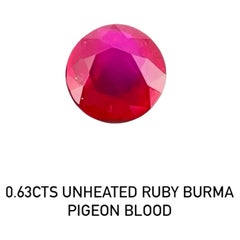0.63Ct GUILD Certificate Ruby Burma Pigeon blood Color Eye Clean quality