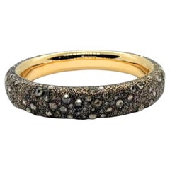Pomellato Iconica Grey Silver Champagne Brown Diamonds Rose Gold Bangle Bracelet