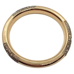 Pomellato Iconica Grey Silver Champagne Brown Diamonds Rose Gold Bangle Bracelet