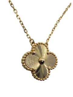 Collana con ciondolo Vintage Alhambra Guilloche in oro giallo 18 carati di Van Cleef & Arpels
