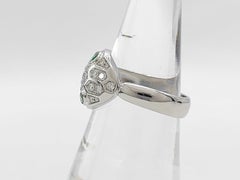 Bulgari Serpenti Viper Emerald Diamond 18K White Gold Ring