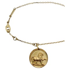 Bracciale Van Cleef & Arpels Zodiac Zodiaque Leonis Leo con medaglione in oro giallo 18 carati