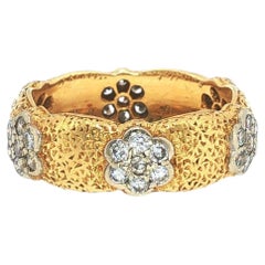 Buccellati 18K Gold Diamond Flower Ring