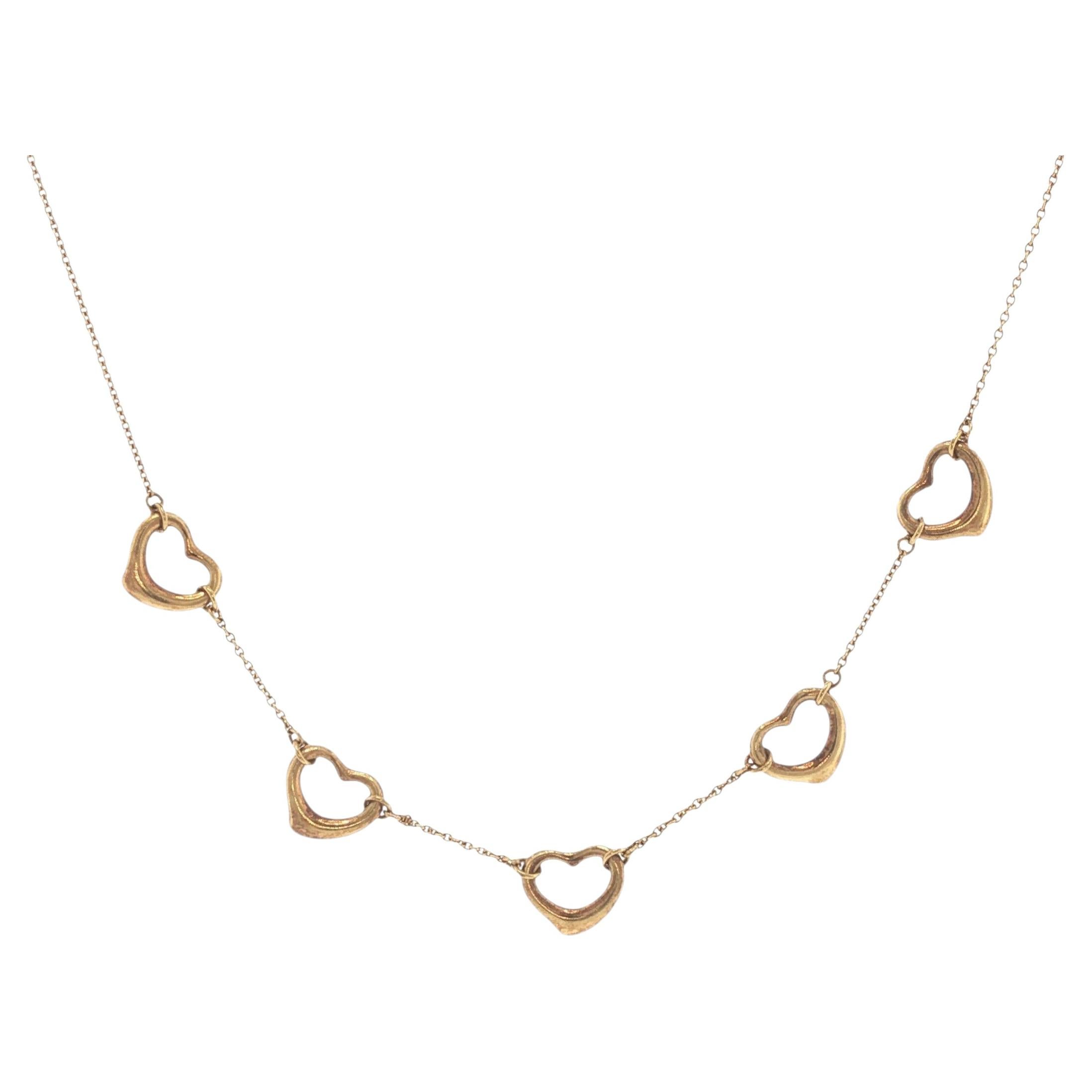 Tiffany & Co. 18K Gold Peretti Petite Open Heart Necklace