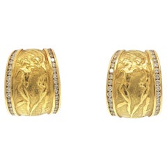 SeidenGang 18K Gold Dancing Figure Diamond Earrings