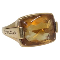 Vintage-Ring „Metropolis“ von Bvlgari aus 18-karätigem Gold mit Citrin
